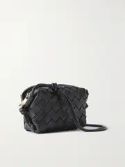 [Bottega Veneta] Bottega Veneta - Loop Candy Intrecciato Leather Shoulder Bag - Black - One size One size Black