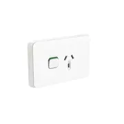 Clipsal Iconic Series Cover Frame - 1 Switch & 1 Socket - 10 A - Horizontal - Vivid White - 3015C-VW
