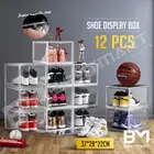 12X Shoe Storage Box Organiser Cabinet Sneaker Display Case Container Stackable