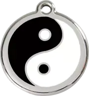 Stainless Steel Red Dingo Yin Yang Dog ID Collar Charm Tag Small Medium Large