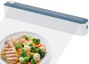 Cling Wrap Dispenser Multi-Functional Cutter for 12-Inch Wide, 100-Foot Long Plastic Wrap (Up to 1.65-Inch Diameter), Aluminum Foil, Parchment Paper Suction Modes 1Pcs (Blue)