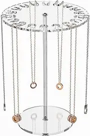 Ausalivan Acrylic Necklace Holder,Jewelry Rotating Organizer Stand For The Girl's Room,Small Necklace Display Hanger Rack,Necklace Storage Hanging,Jewelry Necklace Tree