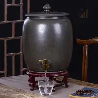 在飛比找蝦皮購物優惠-景德鎮陶瓷水缸 帶龍頭大號15陞傢用純凈水桶 儲水罐 泡茶水