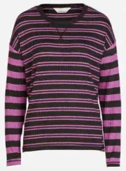NEW WITH TAGS LADIES PETER ALEXANDER RIBBED STRIPE PYJAMA TOP SIZE XS
