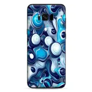 Skins Decals for Samsung Galaxy S8 - Mixed Blue Bubbles Glass