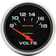 Auto Meter 5492 Pro-Comp Electric Voltmeter Gauge 2 5/8" (8 - 18 Volts) 60mm