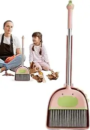 Kids Broom and Dustpan Set | Kids Cleaning Toy Set - Small-Sized Child-Friendly Learning Activities for Kindergarten Home Indoor Outdoor Indoor