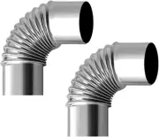 2PCS 2.36 Inch Stove Pipe Elbow 90 Degree Chimney Stainless Steel Flue for Outdo