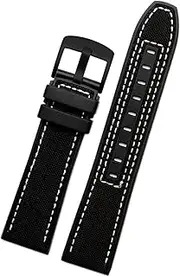 [DJDLFA] 22mm Canvas Rubber Watch Strap Men Wrist Band Bracelet For MIDO M038/M038431A Series Soft Watchbands