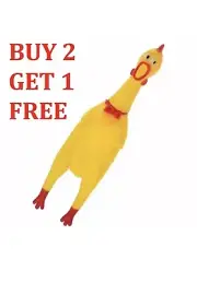 Rubber Chicken Fun Pet Dog Chew Squeeze Screaming Toy 12" , 1-Pack