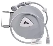 Retractable Garden Water Hose Reel Storage Gun Rewind Wall Mount 32Feet/65Fee...
