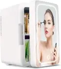 Skincare Fridge with LED Mirror, 6L/8 Cans Mini Fridge for Bedroom, Portable Coo