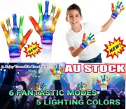 Flash House LED Gloves Flashing Finger Light Up Rave Party Glow In the Dark FT
