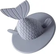 Bathtub Stopper for Bathroom Kitchen Sink Plug Drain Strainer Wide Rim Grey Fishtail Shape for Kitchen Bathroom