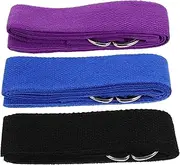 HONMEET 3Pcs Yoga Strap for Daily Use Durable Inelastic Exercise Bands for Stretching Hip Training and Bodybuilding Portable Household Fitness Equipment