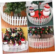 VANZACK Fence Decorations Christmas Tree 30pcs White Plastic Picket Fence Miniature for Christmas Fencing Display