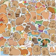 Capybara Stickers,50PCS Capybara Graffiti Vinyl Waterproof Decals for Water Bottles Computer Bicycle Skateboard Luggage Phone Pad Laptop Kids Teens Stickers Pack