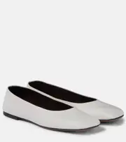 [The Row] The Row Square leather ballet flats AU 4 white