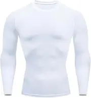 [Smatstyle] Compression Shirt Men's Athletic Functional Shirt Long Sleeve Quick-Drying Compression Sports Shirt Breathable Running Shirt for Fitness