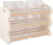 B. spaces – Toys Storage Organizer – 10 Stackable Toy Bins – Kids Room Storage Unit – Playroom Furniture – 3 Years + – Totes Tidy