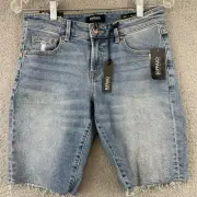 New Buffalo David Bitton Mid Rise Boyfriend Bermuda Style Womens size 27