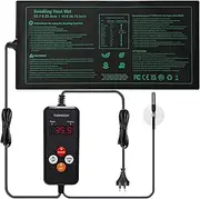 PETZOOKA Seedling Heat Mat Durable Waterproof Plant Heating Pad with Controller 10"x 20.75" for Germination, Indoor Gardening, Greenhouse
