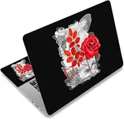 Laptop Stickers Decal,12 13 14 15 15.6 inch Netbook Laptop Skin Sticker Reusable Protector Cover Case for Toshiba Hp Samsung Dell Apple Acer Leonovo Sony Asus Laptop Notebook (Red Rose Flower)