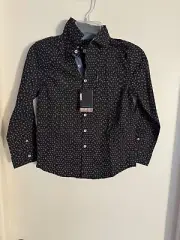 Youth NWT "Ben Sherman"blk/patterned long sleeve button up shirt/blouse.Size S-8