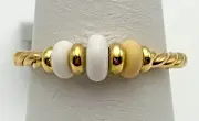 18k Gold, David Yurman Rio Rondelle Ring with White Agate Size: 6.5