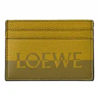 在飛比找ETMall東森購物網優惠-LOEWE 撞色LOGO小牛皮隨身卡夾.橄欖綠