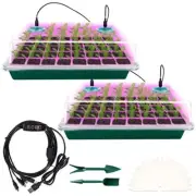 2 PCS Seed Starter Kit with Grow Light, 80 Cells Seed Starter Tray for Indoor