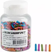 Jagwire 1.8mm Cable End Crimps Combo Bottle/500, Red, Blue, Pink, Purple, Orange