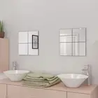 Frameless Mirror Tiles Glass 16 pcs 20.5 cm Decorative Wall Art Home Decor 51482