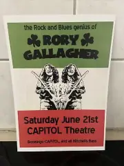 RORY GALLAGHER 1980 Australian Tour Flyer A4 High Quality Reproduction