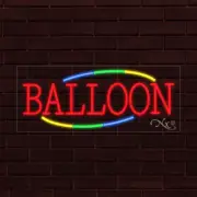 NEW "BALLOON" w/BORDER 30x12x1 INCH LED FLEX WINDOW/WALL INDOOR SIGN 30736