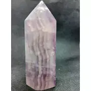 Lilac fluorite tower- mica fluorite crystal point large polished purple fluorite