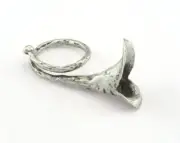 Flower Adjustable Ring Antique Silver Plated Brass (18mm 8US inner size) 3226