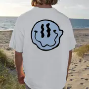 Smiley Graphic Print Loose Casual Men's T-Shirt
