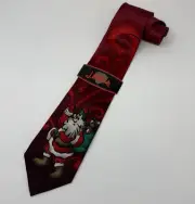 Jerry Garcia Red Santa Claus Christmas Tie, NWT. 100% Silk L-59, W-3 3/4