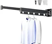 Drying Rack Clothing Wall Mounted - Wall Mounted Clothes Hanger Rack | Retractable Clothes Drying Rack, Expandable Wall-Mounted Drying Rack Clothing