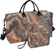 [ZRYSMY] Duffel Bag for Traveling, Abstract Swirls Nature Marble Travel Bag Gym Bag, with Multiple Interior Pockets Shoulder Weekender Bag for Women Men with Toiletry Bag 20.5L x 1.9W x 13.8H