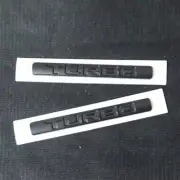2x Matte Black TURBO Small Metal Badge Emblem Decal Sticker Motor 3D Door Hybrid (for: Isuzu)