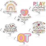 Hoteam 6 Pcs Occupational Therapy Badge Reels Retractable with Alligator Clip Badge Holders for Healthcare Reel Clip for OT Doctor Nurse Occupational Therapy Assistant OT Appreciation Gifts