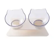 Double Elevated Pet Bowl Cat Dog Feeder Food Water Raised Lifted Stand Bowls