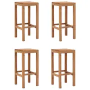 Bar Stools 4 pcs Solid Wood Teak