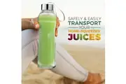 100 x 500ml Large Glass Water Sports Bottle Ribbon Handle Juice Milk Beverage Storage