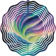 10" Metal Wind Spinner Northern Lights Colorful Outdoor Garden Kinetic Spinning