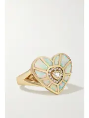 [Jacquie Aiche] Jacquie Aiche - Heart Vortex 14-karat Gold, Opal And Diamond Ring - 7 7 Gold