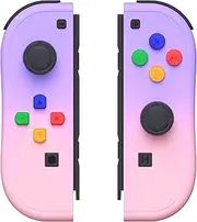 Joy Cons for Switch Nintendo, Replacement for Nintendo Switch Controller, Wireless Left and Right Joy Cons for Switch Nintendo Support Dual Vibration/Wake-up/Screenshot(Pink and Purple)