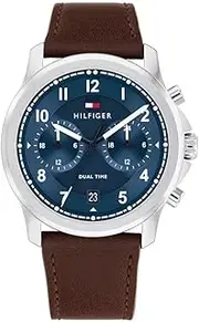 [Tommy Hilfiger] Wesley Brown Leather Blue Dial Men's Watch